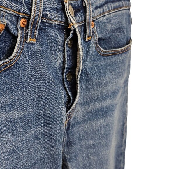 Levi's Women's Wedgie Straight Jeans Size 27 Blue Button Fly High Rise - Picture 5 of 10